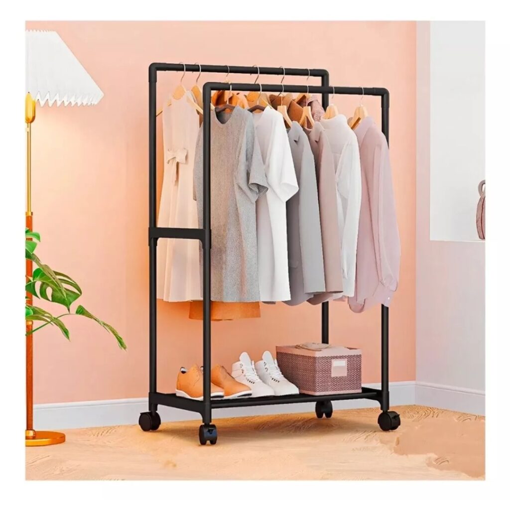 Perchero metalico closet doble organizador sale